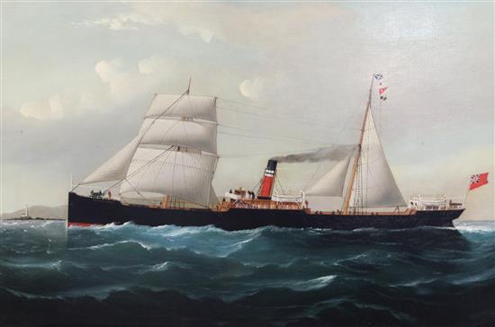 William Howard Yorke (1847-1921) The Steamer Highland Lassie, 20 x 30in.